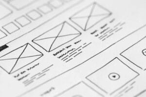 A wireframe illustration for a high-converting landing page.